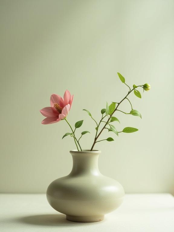 いけばなの精神で作られたミニマルなフラワーアレンジメント